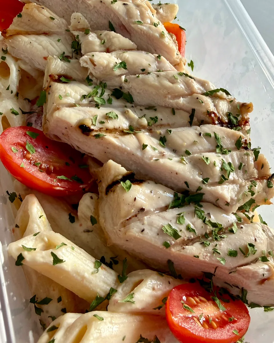 Creamy Pasta with Chargrilled Chicken & Vine Tomatoes